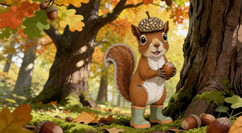 Nut gathering food in the woodland